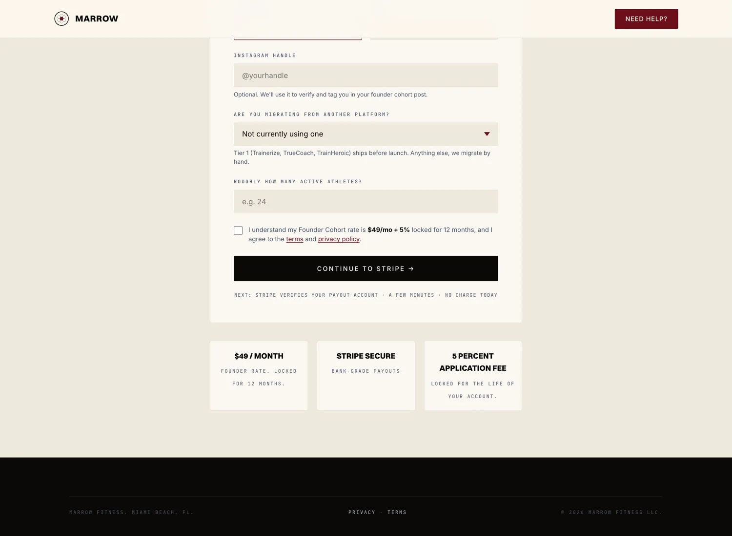 Onboarding wizard panels showing profile, payouts, and first program setup.
